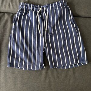 Forever 21 Navy and White Striped Men's Shorts